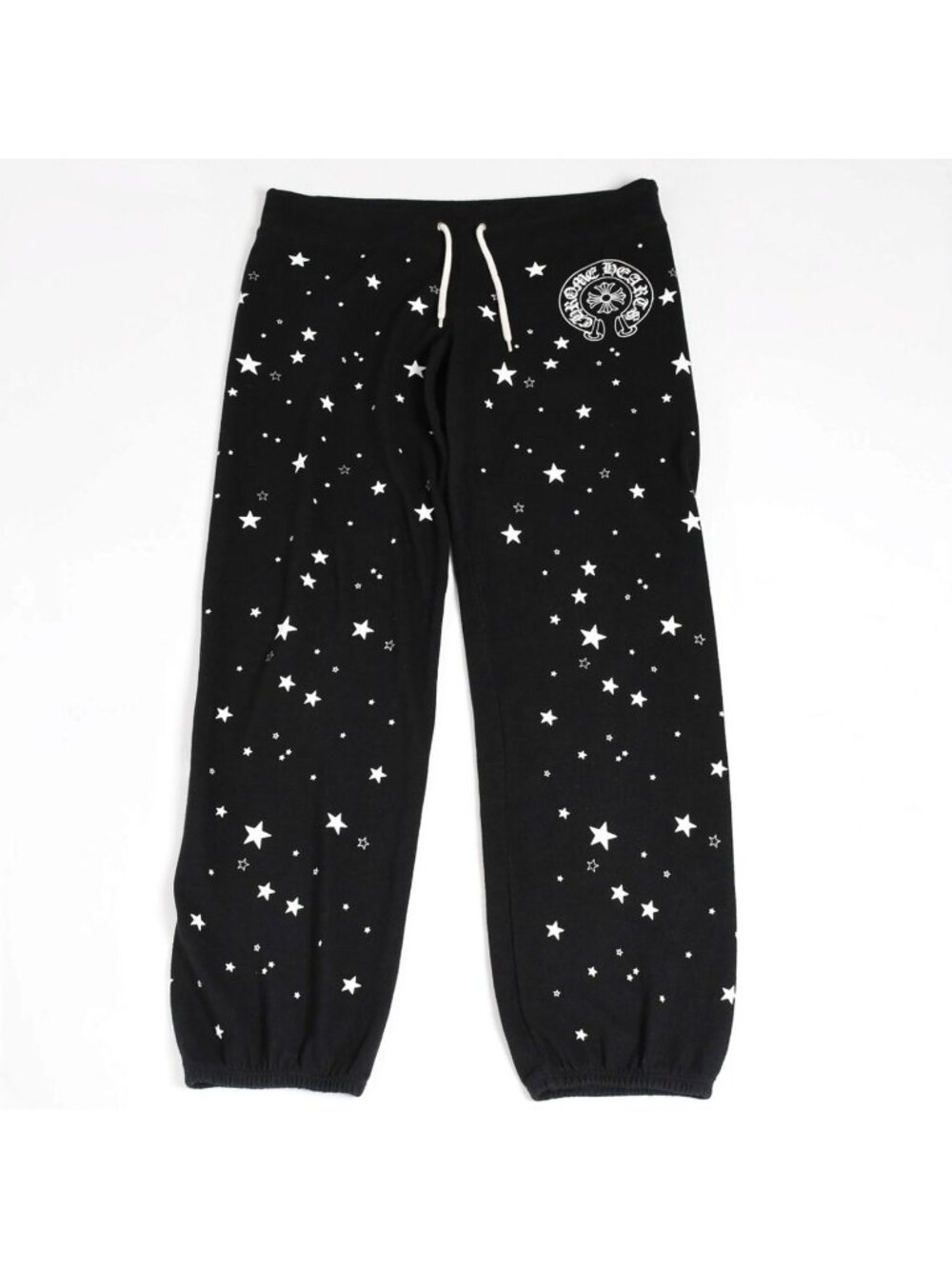 Chrome Hearts Horseshoe Star Print Sweatpants CH Cross Dot Pattern Black Pants